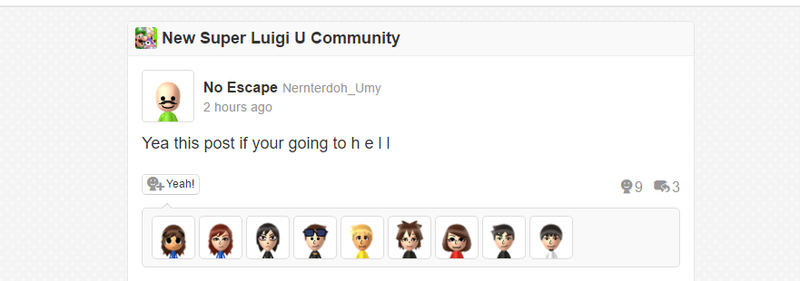 Illustration for article titled Luigi's Miiverse Community Has Become A Shitposter's Paradise In 2016